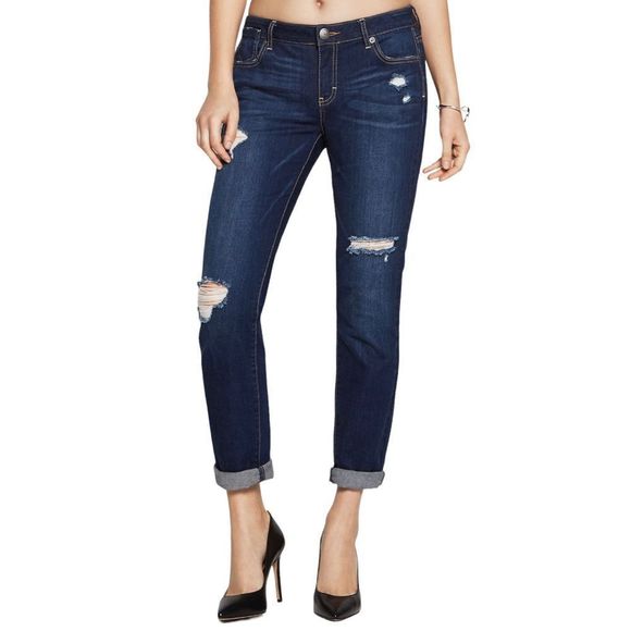 EUC BCBGeneration Destructed Slim Boyfriend Jeans 26 Distressed - Picture 1 of 12